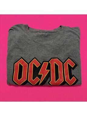 AC/DC Band Tee Shirt Grey Graphic Logo‎ Men’s Medium